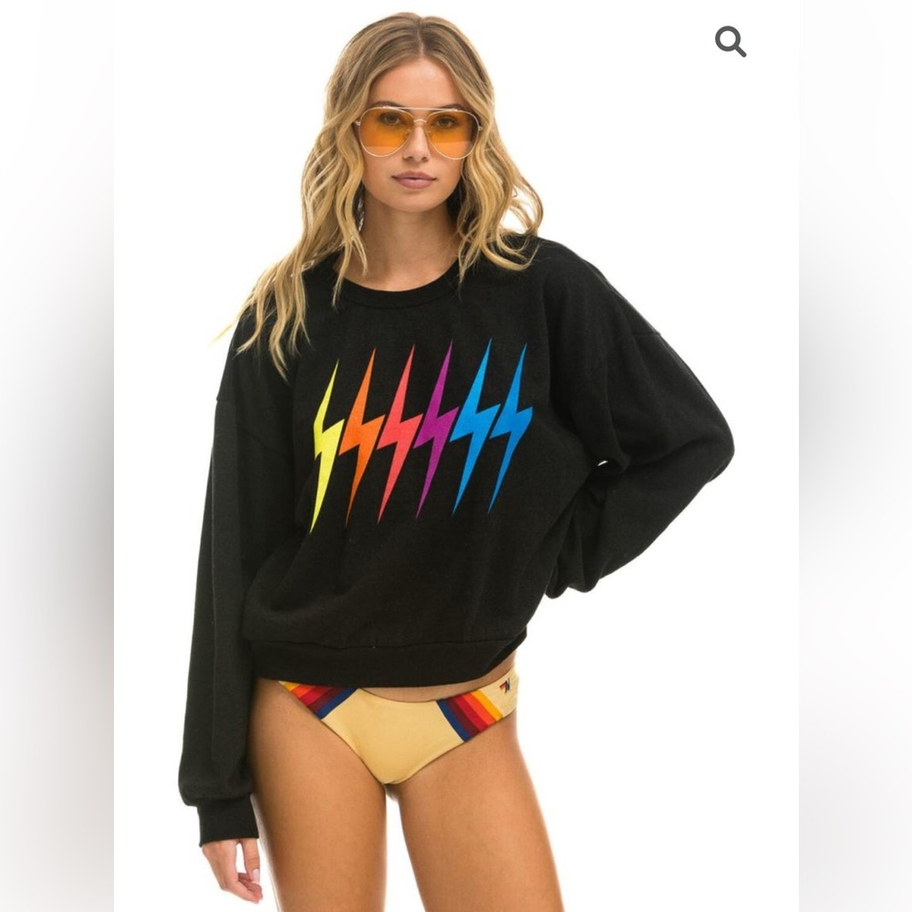 Aviator Nation BOLT GRADIENT RELAXED CREW SWEATSHIRT NWT SOLD OUT ON WEBSITE